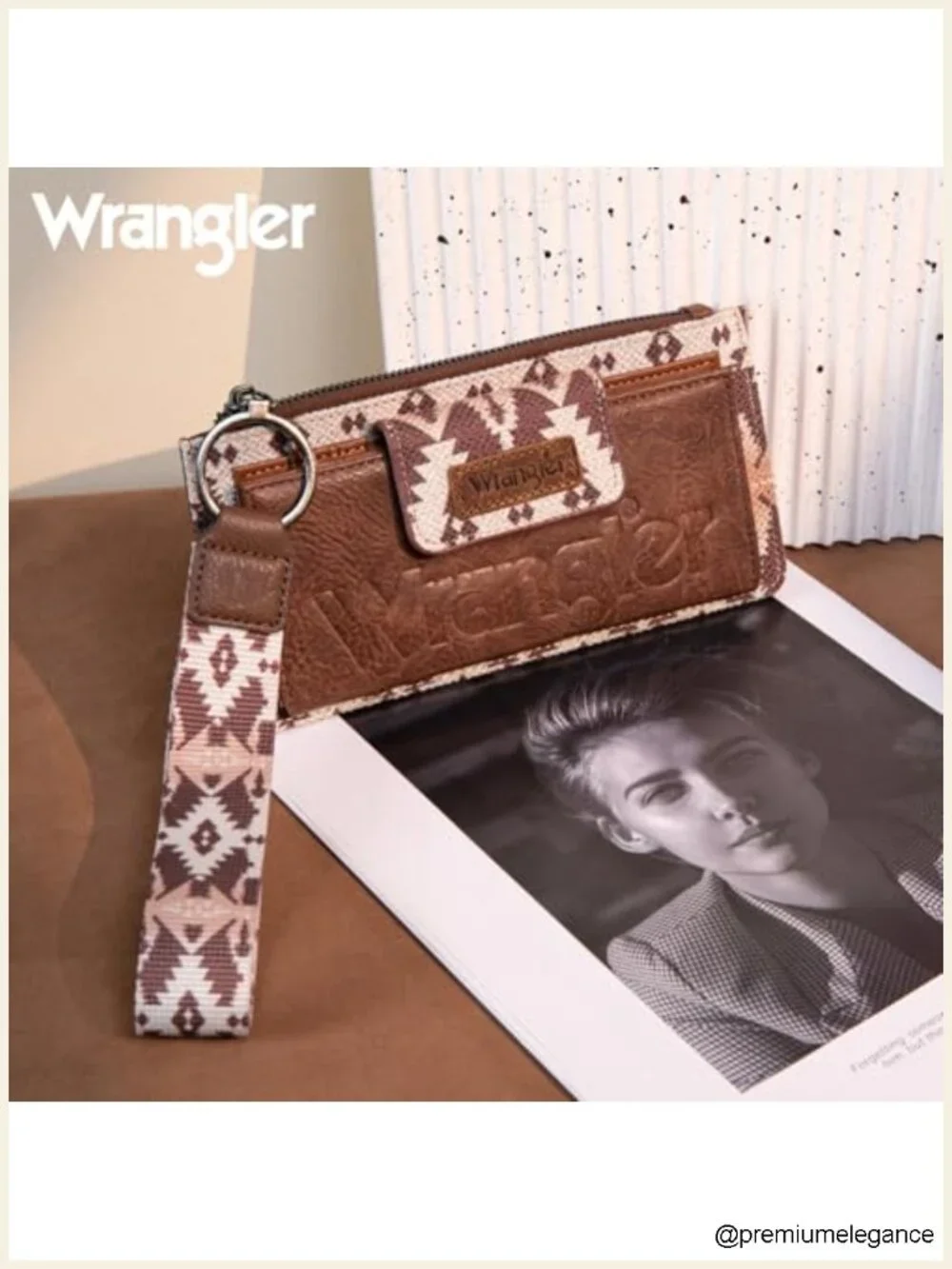 Western Boho Wristlet Wallet with RFID Protection and Card Holder